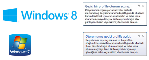 Windows 7 & Windows 8 Geçici Profil Sorunu